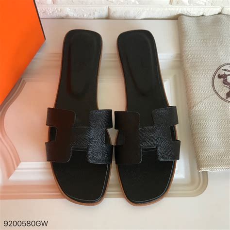 hermes slides black